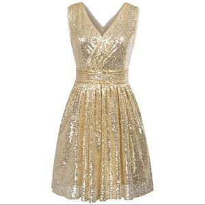 Gold Sequins Dress
